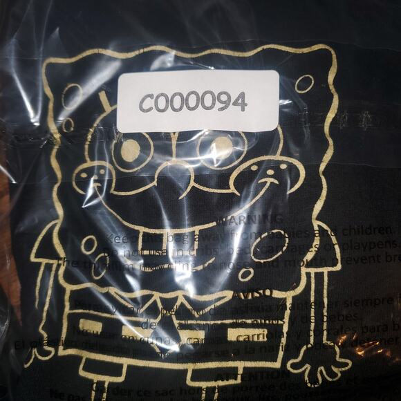 SpongeBob SquarePants Black Cropped Sweatshirt Neon Graphic Y2K Nickelodeon Top - Picture 8 of 8